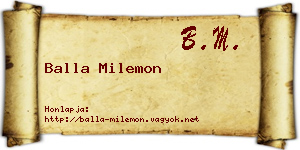 Balla Milemon névjegykártya